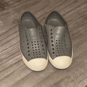 Native Gray Slip-On Shoes with Cream Toe Cap